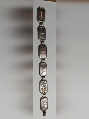 Austria Vintage Souvenir Silvertone Panel Bracelet